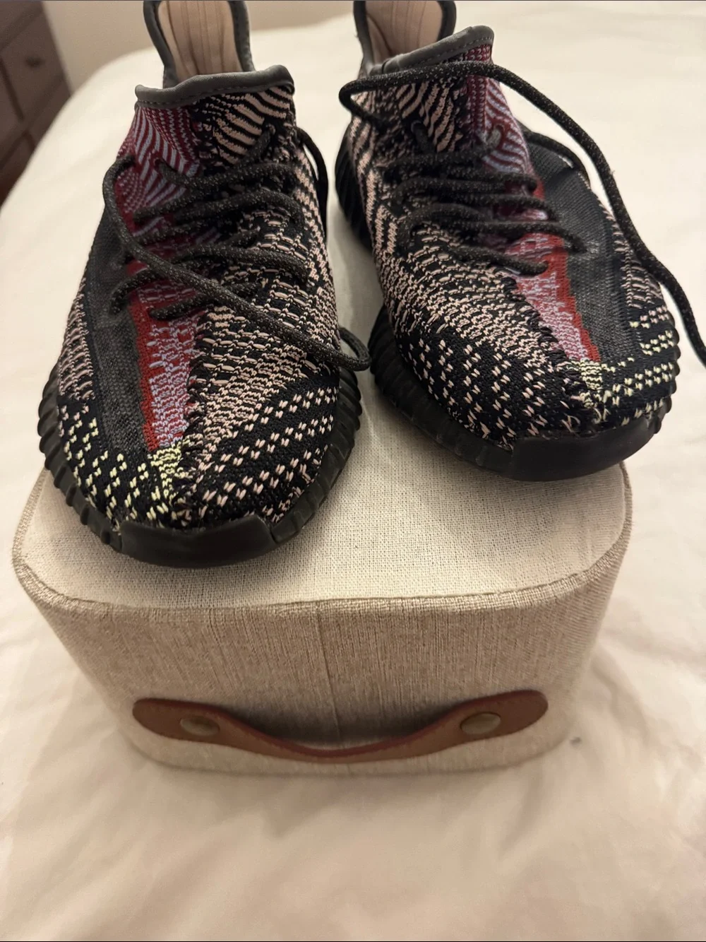 Unisex Knit Athletic Sneakers in Black with Multicolor Accents